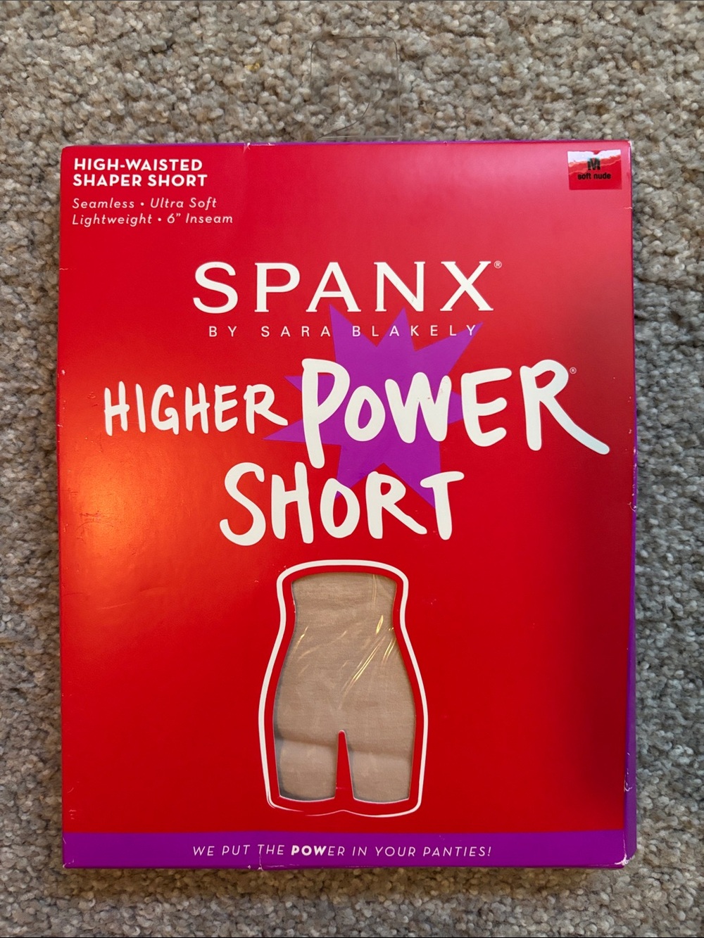SPANX Higher Power Short in Soft Nude - NEW Red Retail Box size M medium